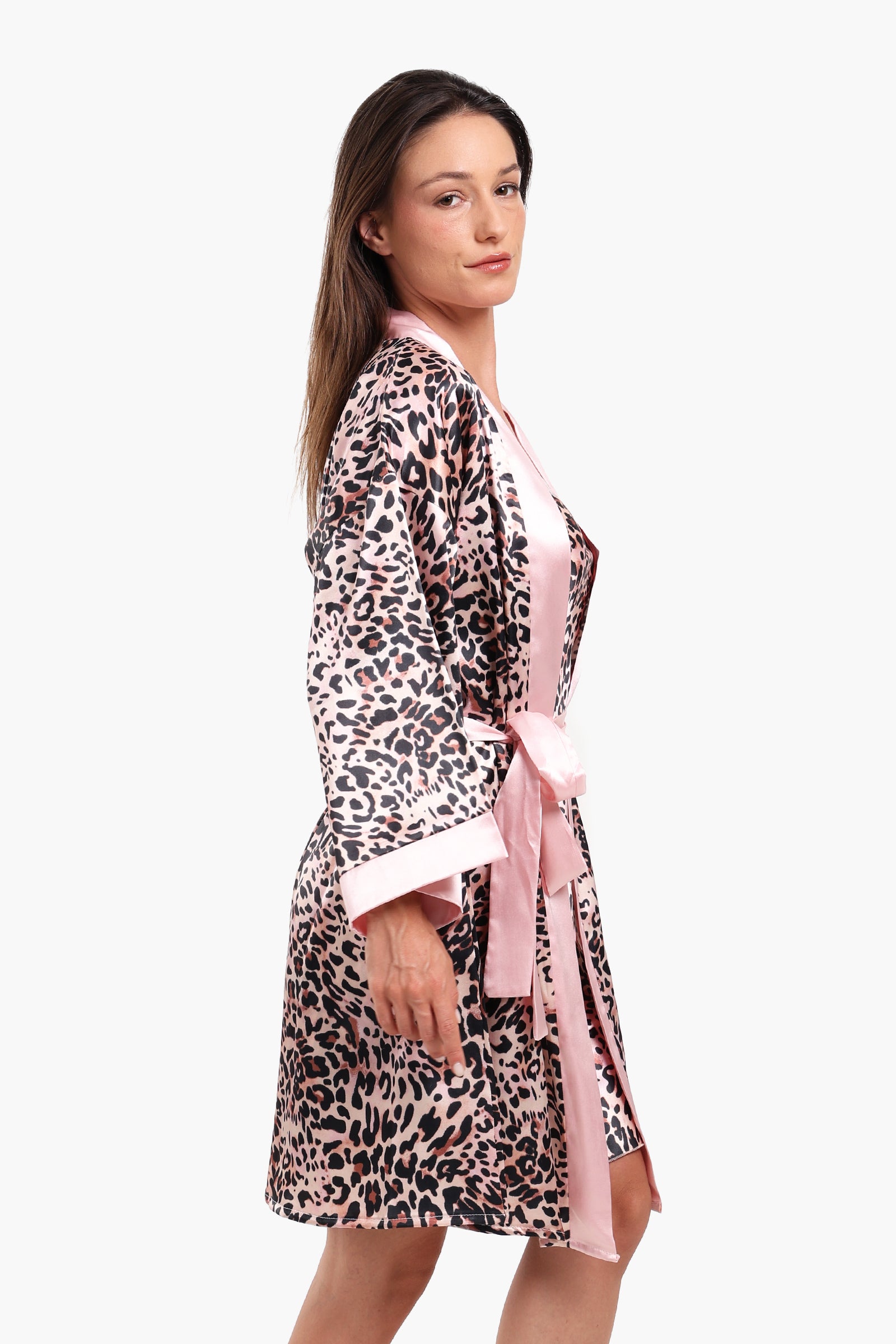 Tiger Print Satin Robe