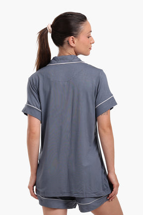 Color Piping Poplin Pyjama Set