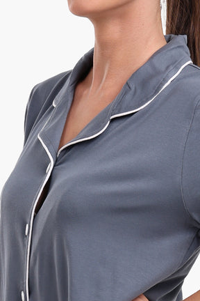 Color Piping Poplin Pyjama Set