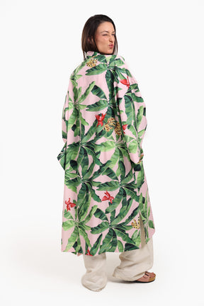 Tropical Leaves Beach Kimono