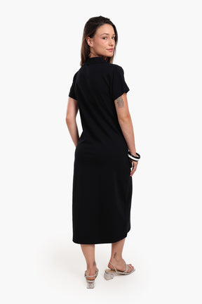 Polo Neck Midi Dress