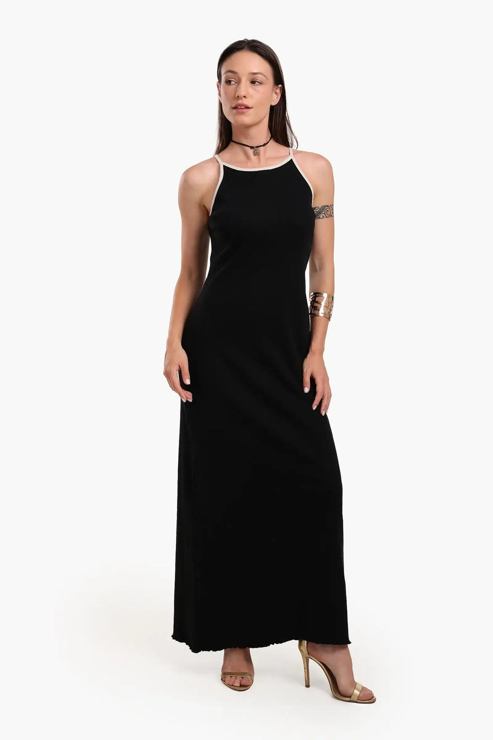 Maxi Dress with Frilled Edge