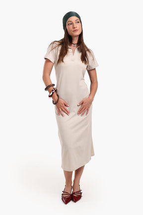 Polo Neck Midi Dress