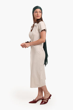 Polo Neck Midi Dress