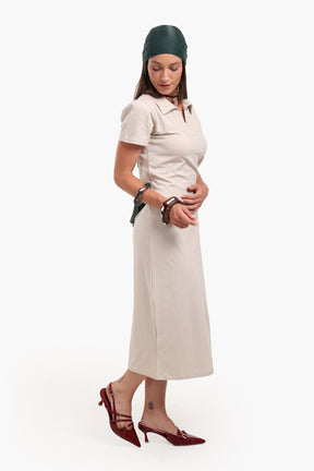 Polo Neck Midi Dress