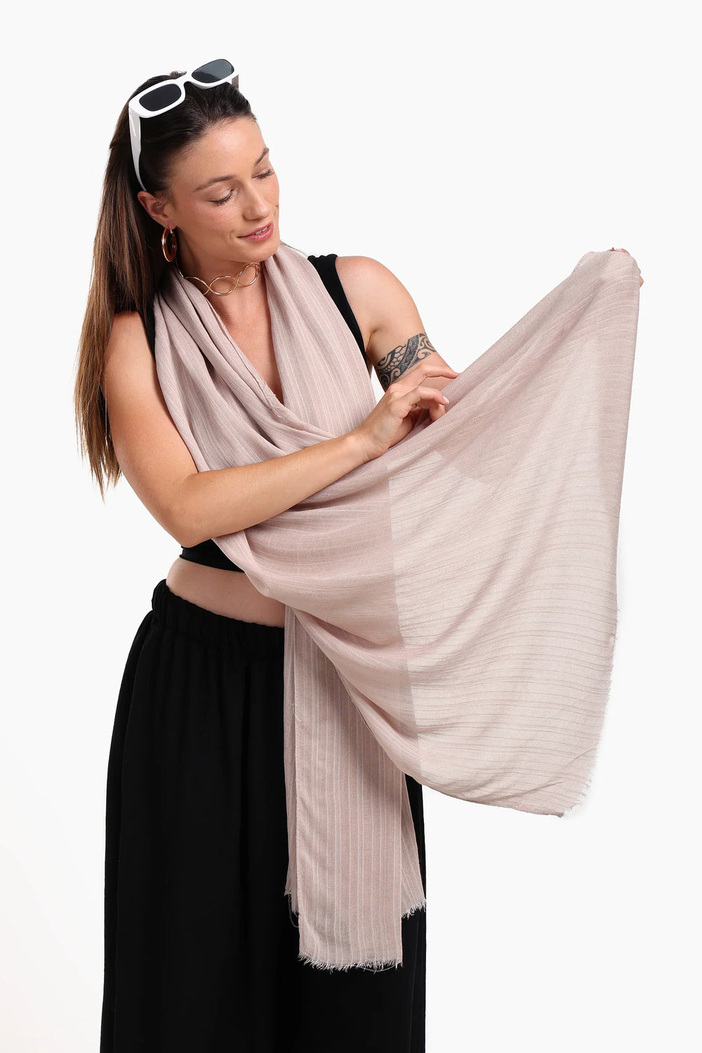 Striped Cotton Scarf