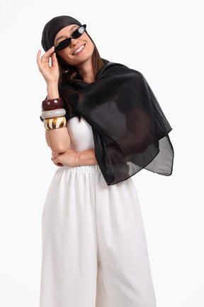Cotton Organza Crinkle Scarf