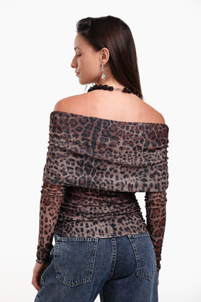 Off Shoulder Chiffon Top
