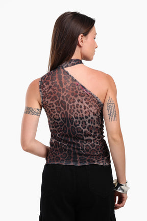 One Shoulder Chiffon Top