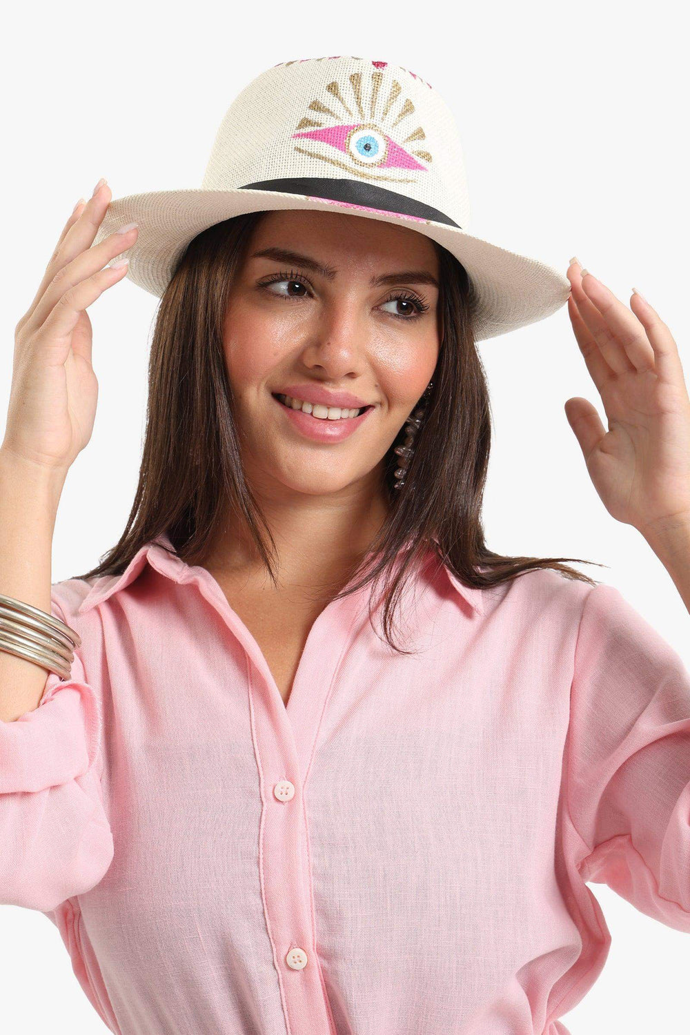 Eye Straw Beach Hat