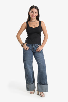 Heart Scoop Collar Top