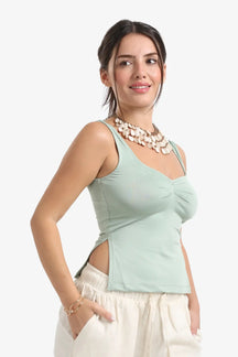 Heart Scoop Collar Top