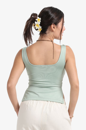 Heart Scoop Collar Top