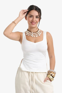 Heart Scoop Collar Top