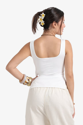 Heart Scoop Collar Top