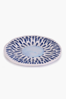 Melamine Blue & White Dinner Plate (23cm)