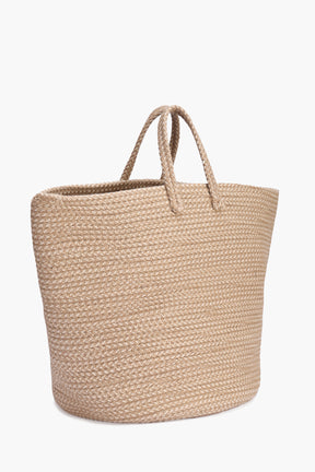 Braided Straw Basket with Handles