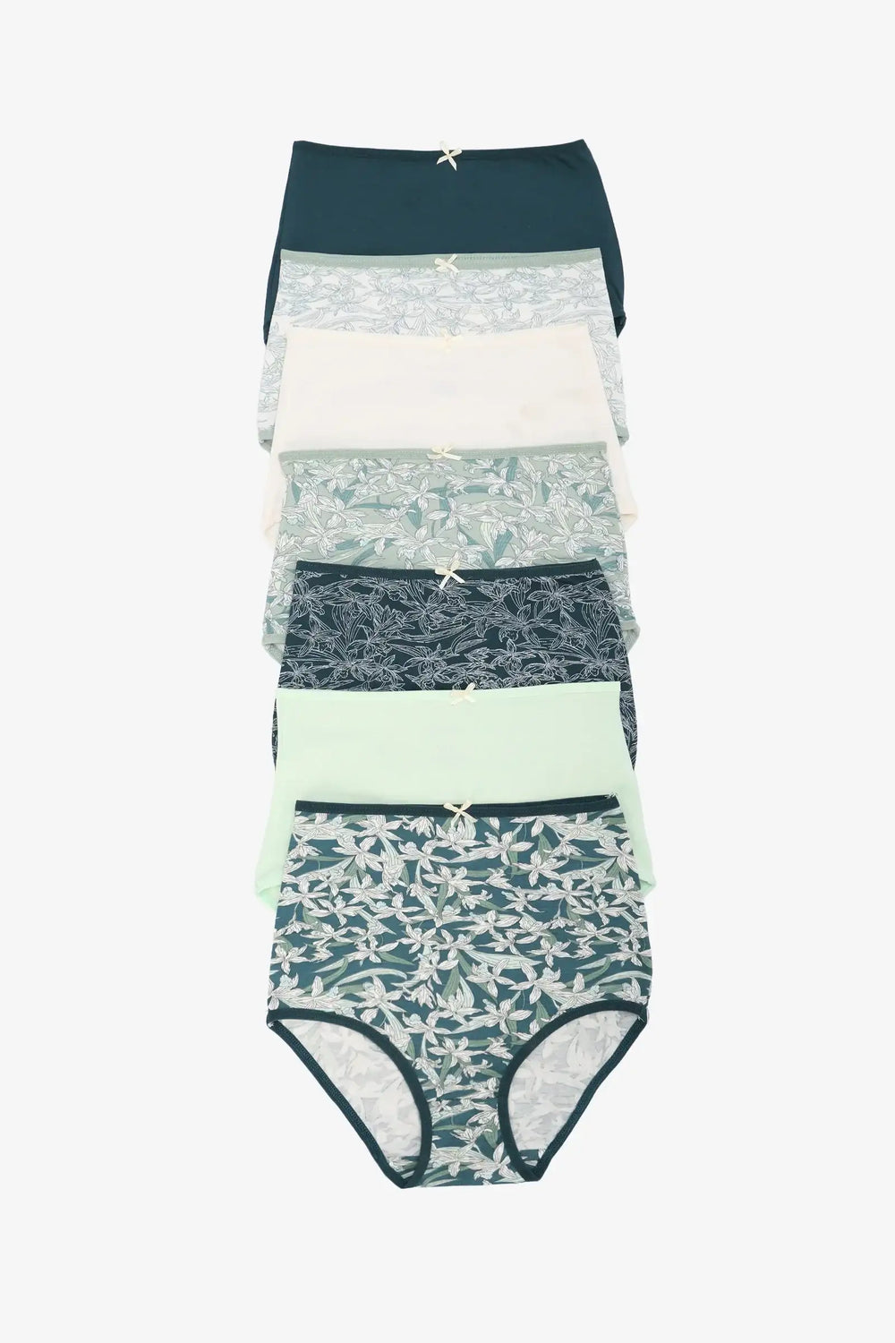 مجموعة من7 بانتي بريف خصر عالي ملون