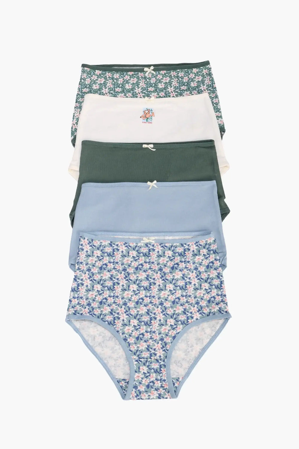 مجموعة من 5 بانتي بريف خصر عالي ملون