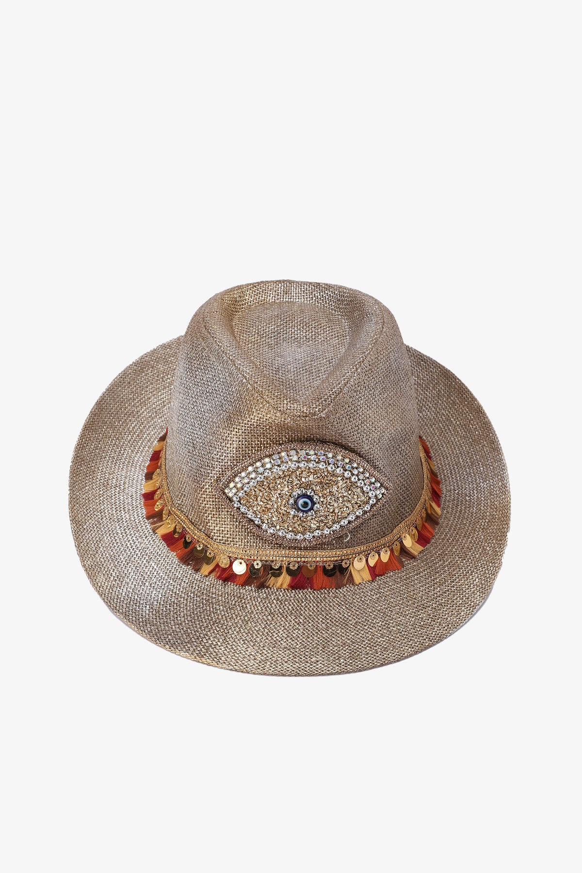Embroidered Eye Motif Hat