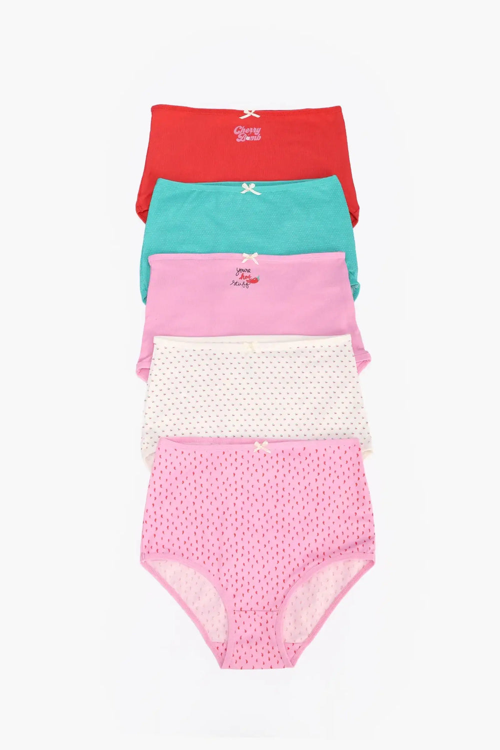 مجموعة من 5 بانتي بريف خصر عالي ملون