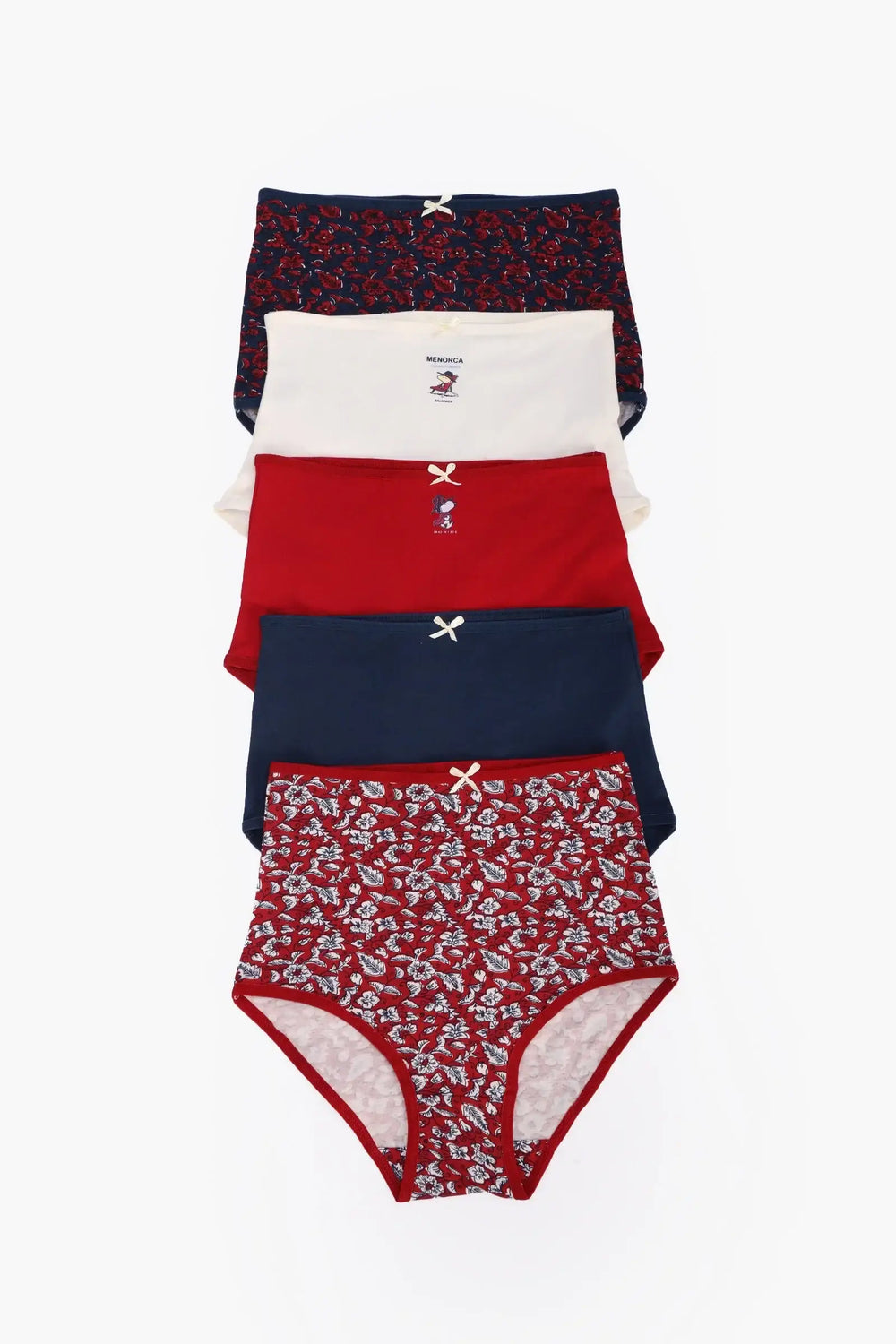 مجموعة من 5 بانتي بريف خصر عالي ملون