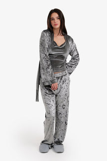 طقم بيجامة قطيفة من 3 قطع