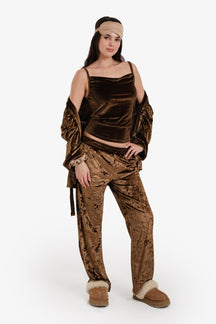 طقم بيجامة قطيفة من 3 قطع