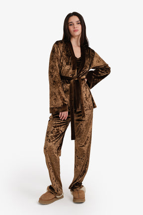 طقم بيجامة قطيفة من 3 قطع