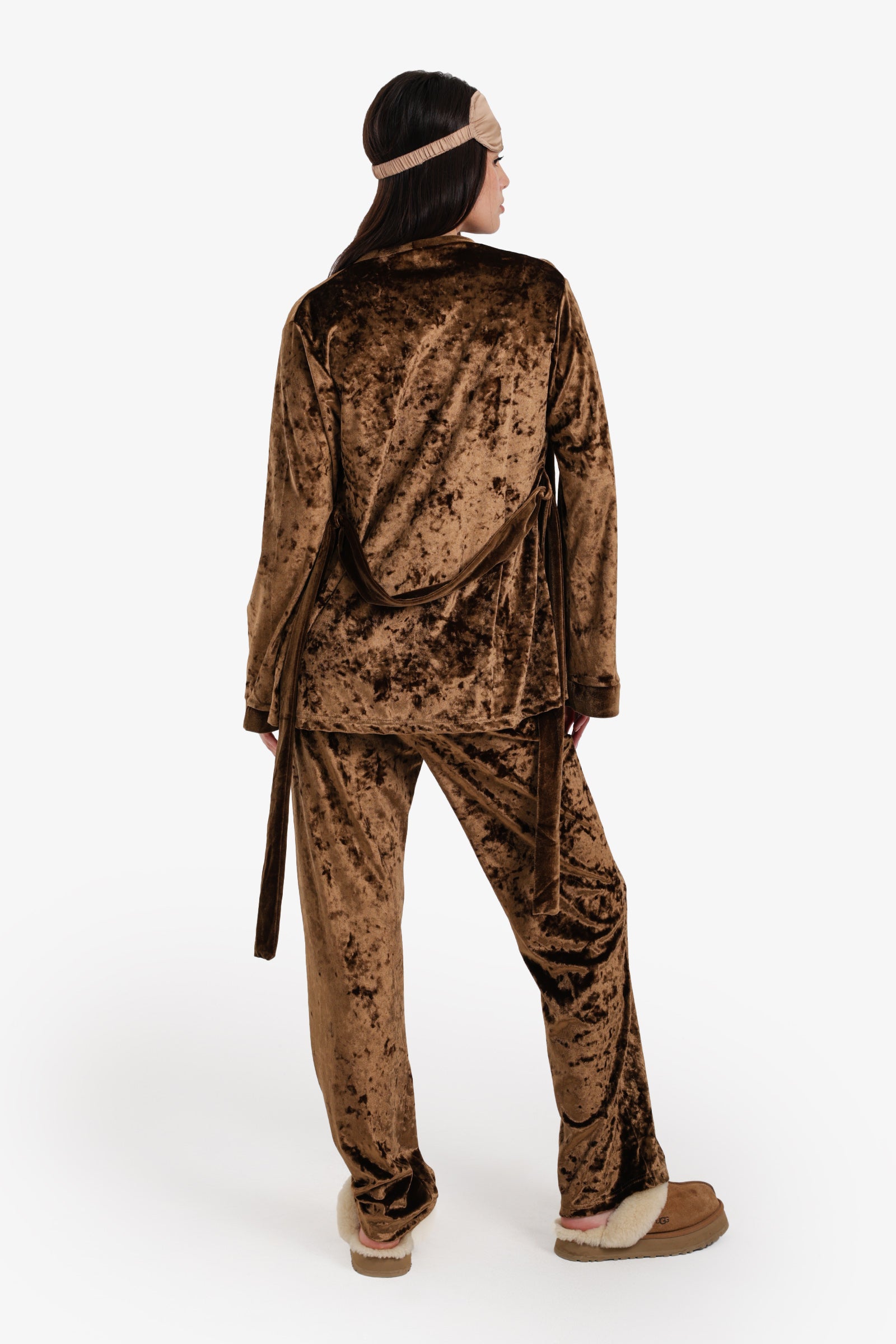 طقم بيجامة قطيفة من 3 قطع