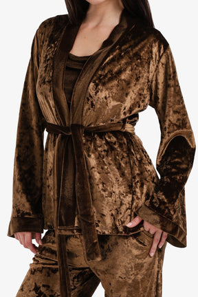 طقم بيجامة قطيفة من 3 قطع