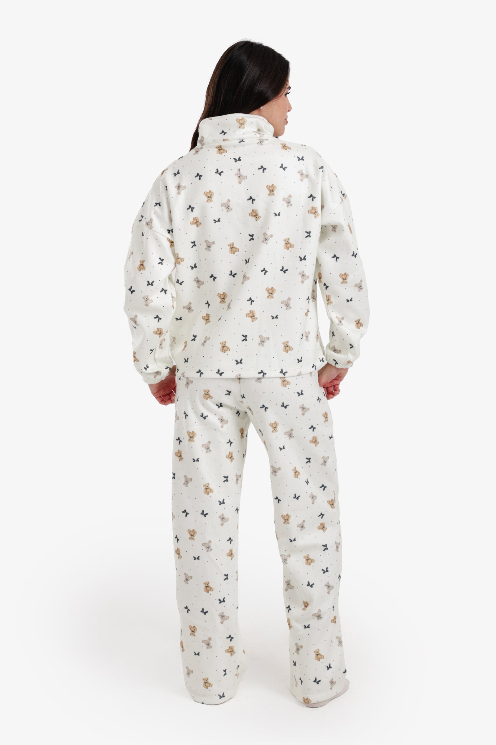 Stand Collar Printed Pyjama Set