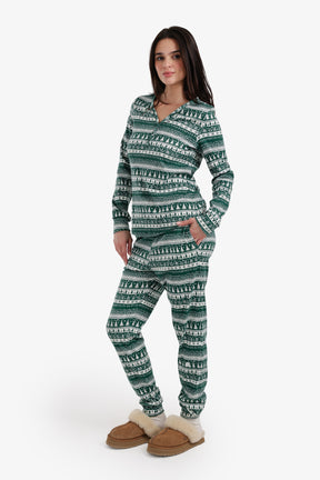 طقم بيجامة برقبة هينلي