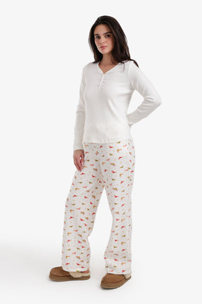 طقم بيجاما برقبة V