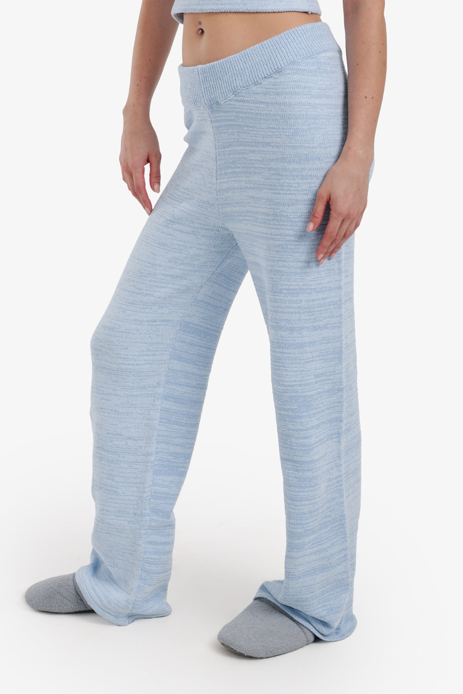 بنطلون بيجامة مريح بنقشة هيذر