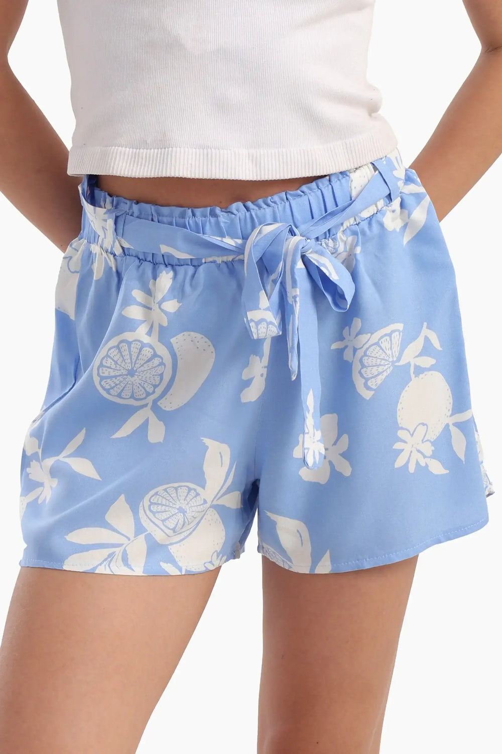 Blue Viscose Pyjama Shorts