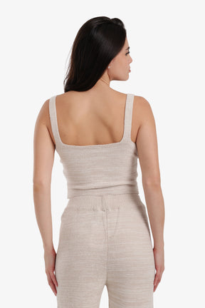 Sleeveless Cropped Pyjama Top