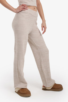 بنطلون بيجامة مريح بنقشة هيذر