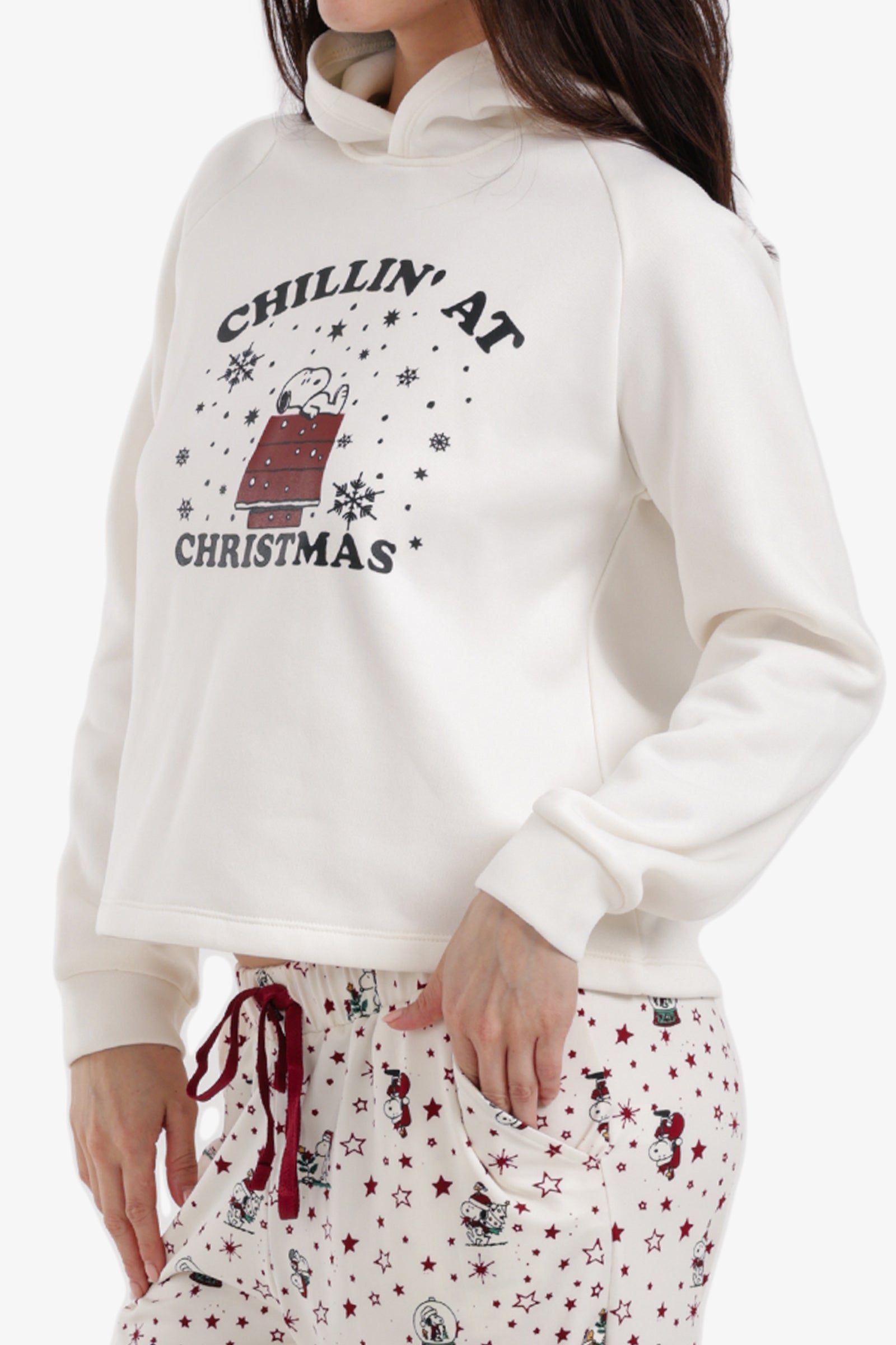 طقم بيجامة بأكمام طويلة مع كابيشو