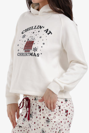 طقم بيجامة بأكمام طويلة مع كابيشو