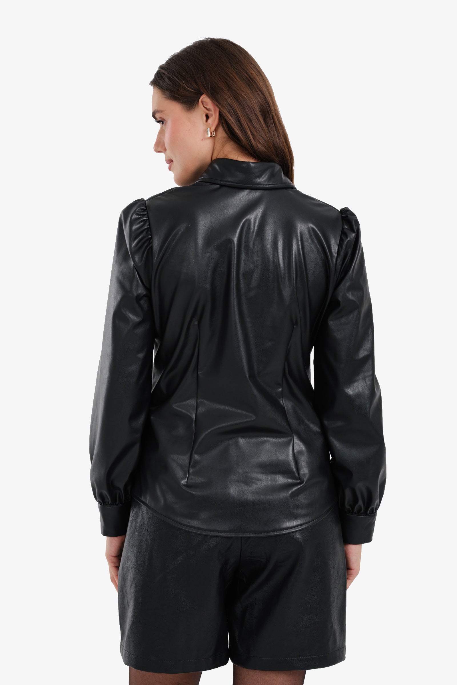 Leather Snap Button Shirt