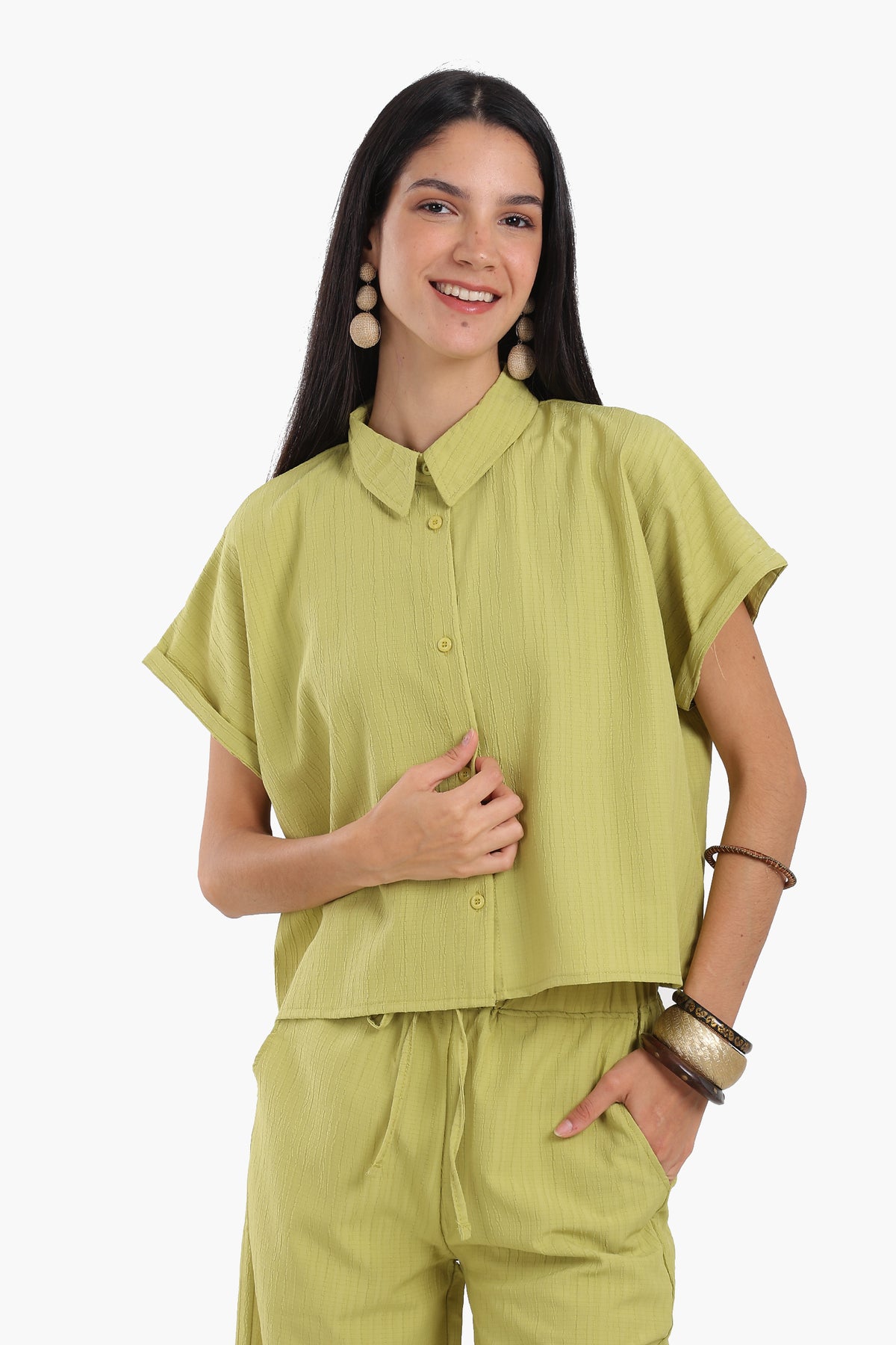 Textured Pattern Lounge Shirt