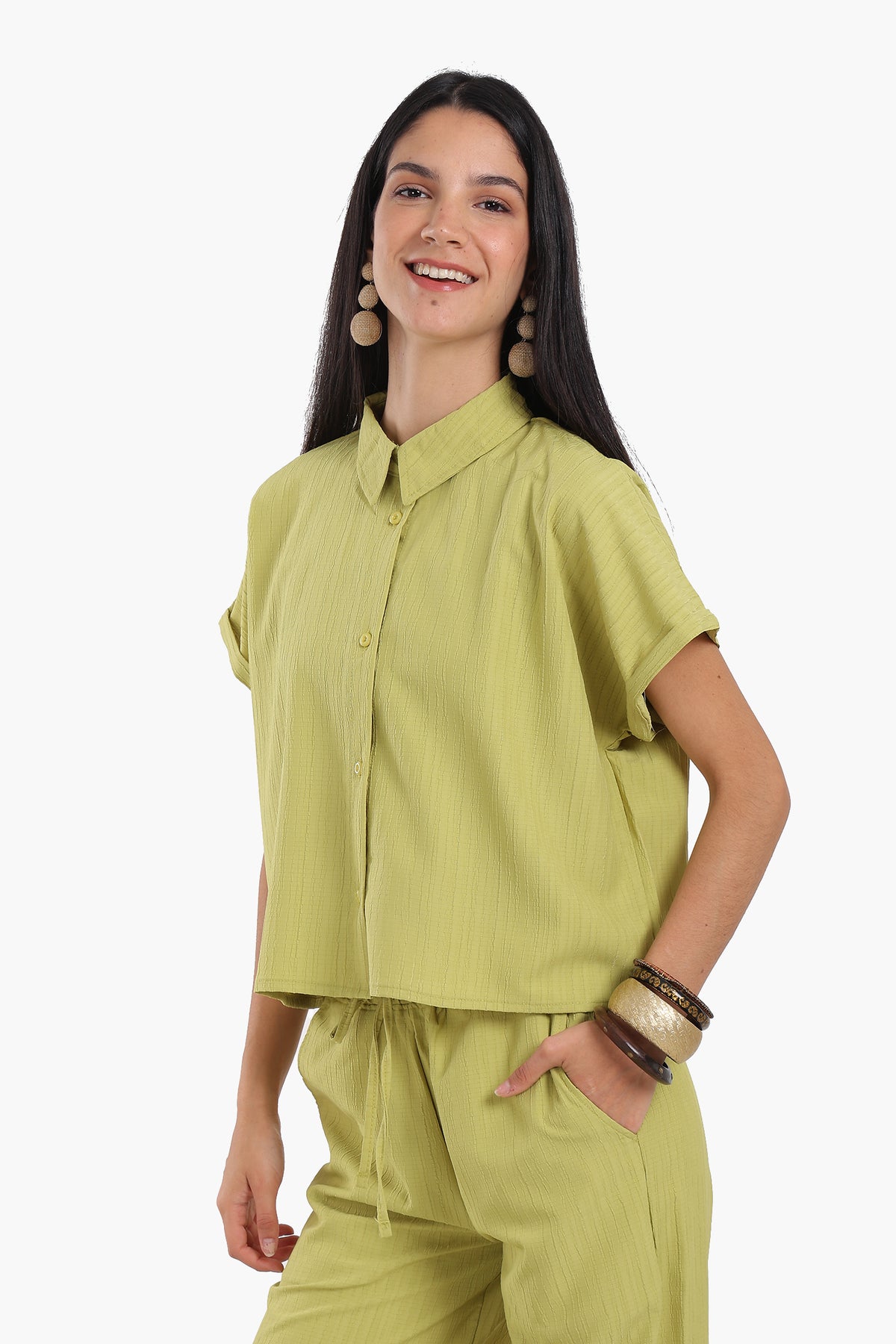 Textured Pattern Lounge Shirt