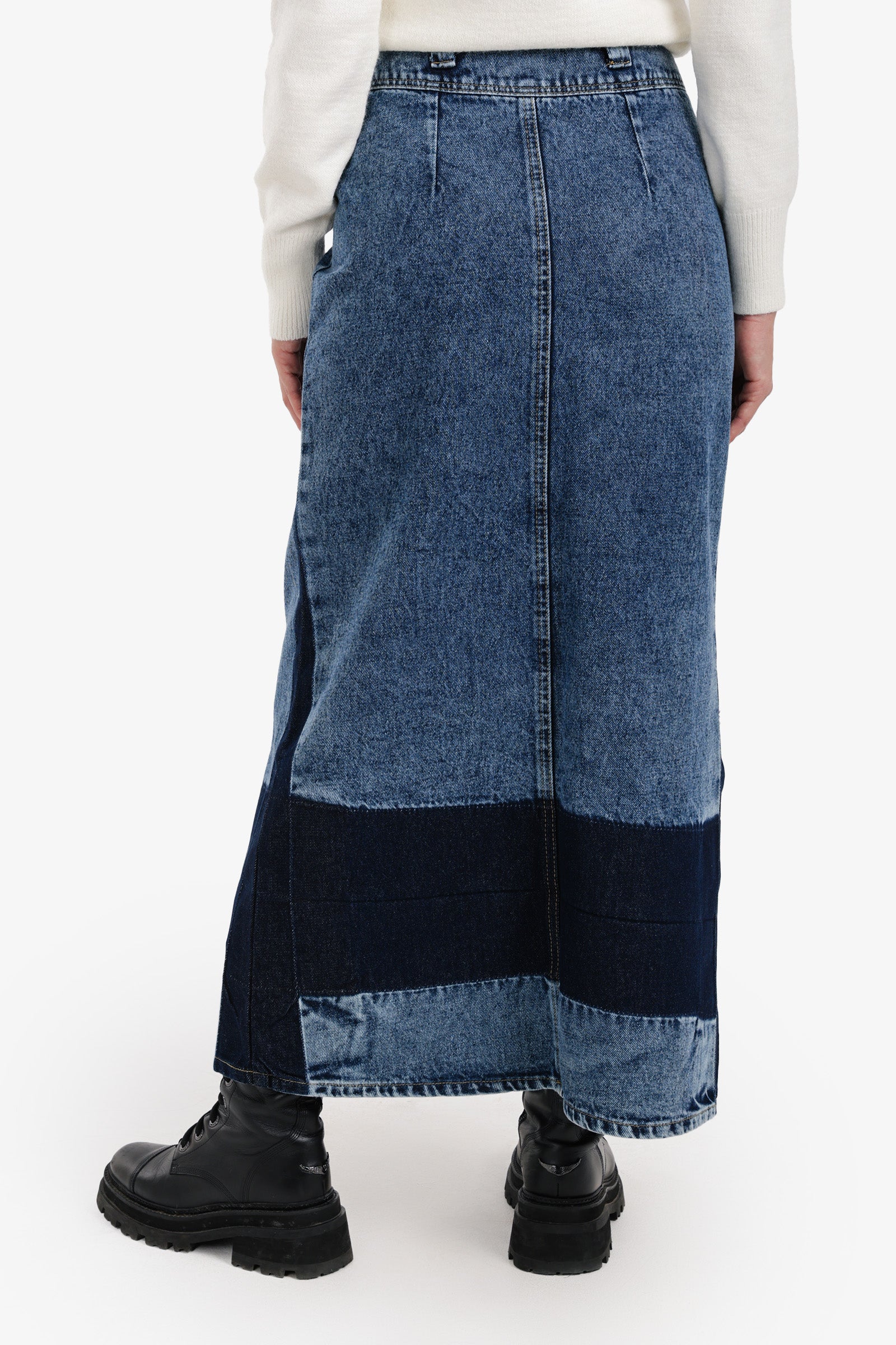 Two-Tone Denim Skirt
