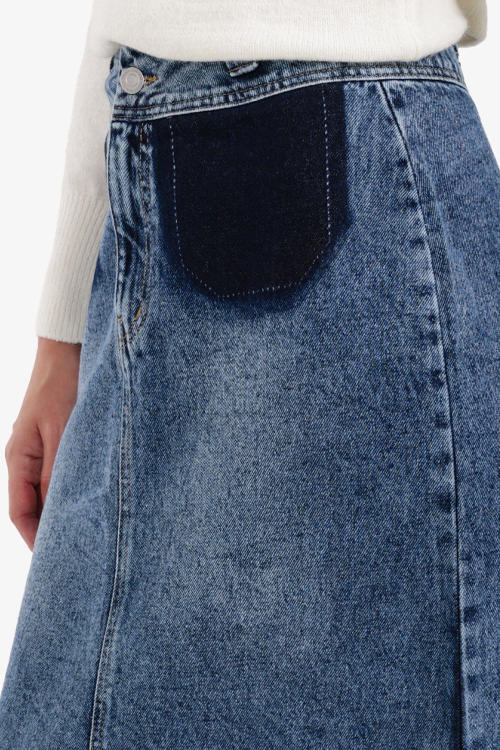 Two-Tone Denim Skirt