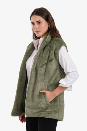 Open Neckline Sleeveless Vest