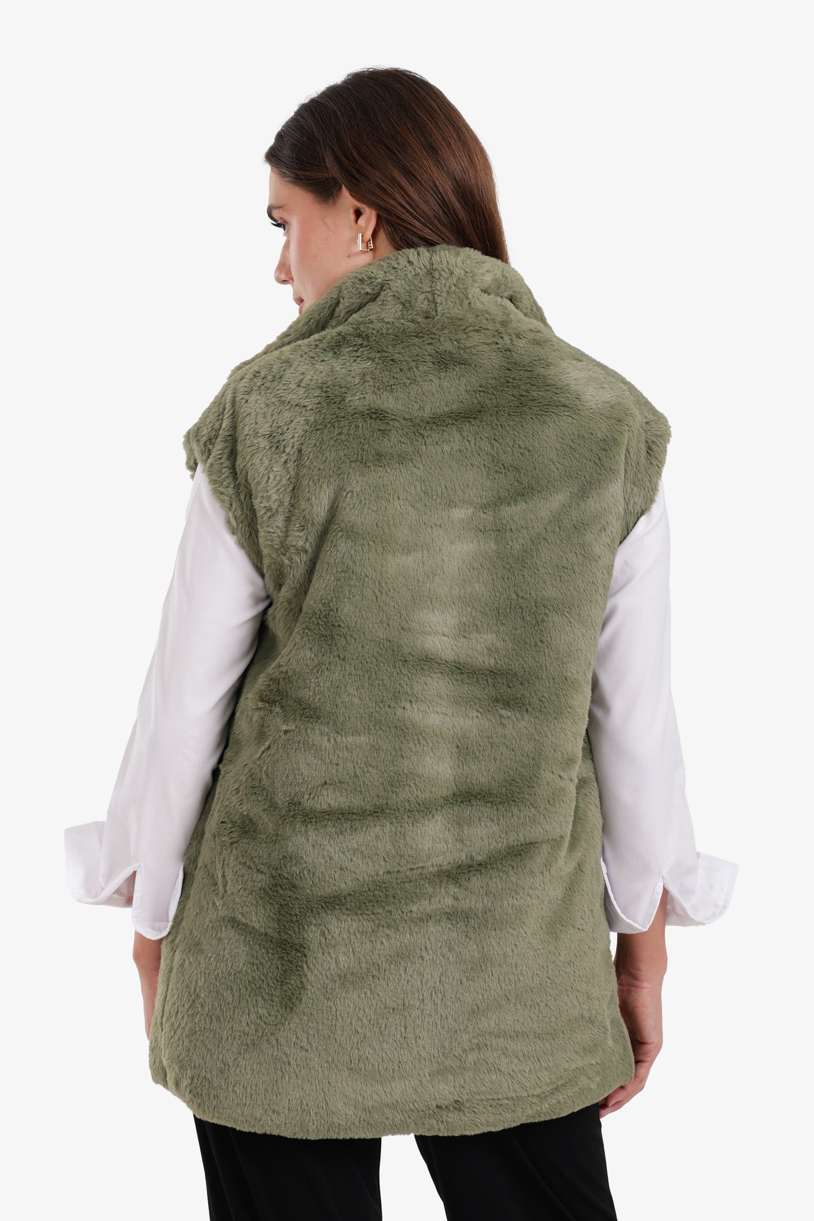 Open Neckline Sleeveless Vest