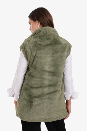 Open Neckline Sleeveless Vest