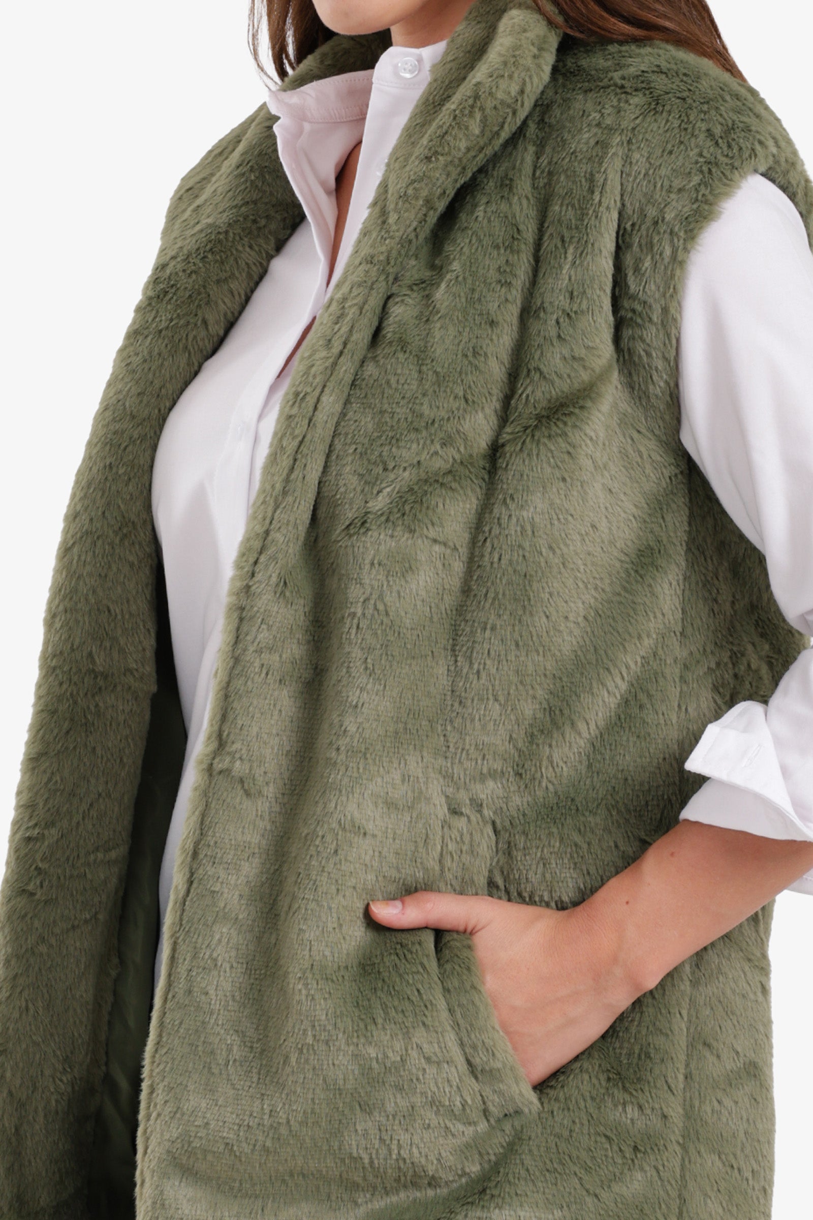 Open Neckline Sleeveless Vest