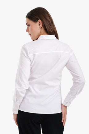 Turned-Down Collar Shirt